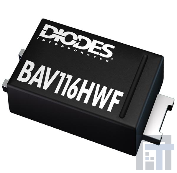 BAV116HWF-7 Диоды - общего назначения, управление питанием, коммутация  85Vr Low Leakage 5nA Ir 3us Switching