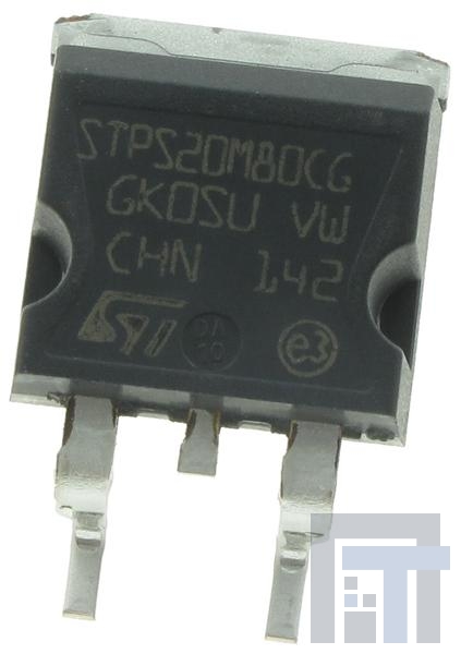 STPS20M80CG-TR Диоды и выпрямители Шоттки Dual Diode Schottky 2 x 10 A 80V 490 mV