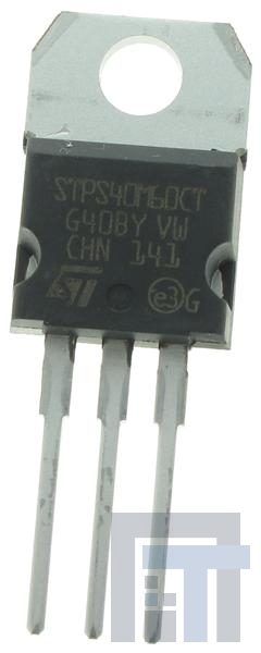 STPS40M60CT Диоды и выпрямители Шоттки High EFF 60V 385mV 2 x 20A Schottky REC