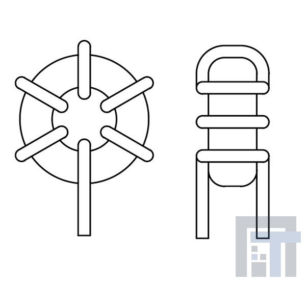 2000-2r0-v-rc Катушки постоянной индуктивности  TOROID INDUCTOR 2uH HI CURRENT VERT MT