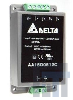 AA15D0512C Импульсные источники питания ACDC POWER MODULE 5Vout, 12Vout, 15W