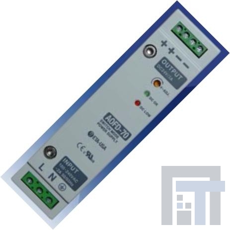 AOFD-70-24 Блок питания для DIN-рейки 70W 24V 3A Din Rail Mount