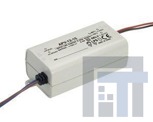 APV-12-15 Блоки питания для светодиодов 12W 15V 0.8A 90-264VAC Constant V