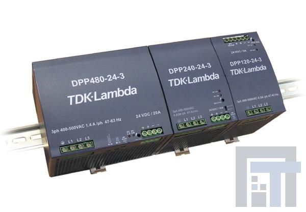 DPP480-24-3 Блок питания для DIN-рейки 480W 24V 20A DIN Rail 380-480VAC