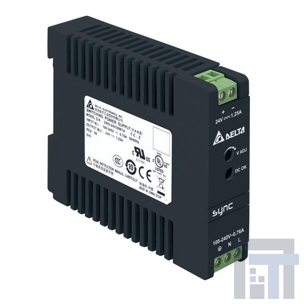 DRS-24V30W1AZ Блок питания для DIN-рейки Power Supply 24V 30W DIN, Ultra Compact