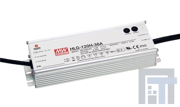 HLG-120H-12AB Блоки питания для светодиодов 120W 12V 10A Adjustable, Dimmable