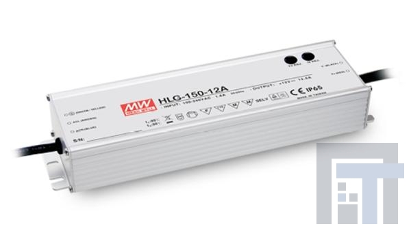 HLG-150H-12 Блоки питания для светодиодов 150W 12V 12.5A 90-305VAC IP67 Rated