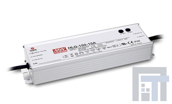 HLG-150H-15AB Блоки питания для светодиодов 150W 15V 10A Adjustable, Dimmable