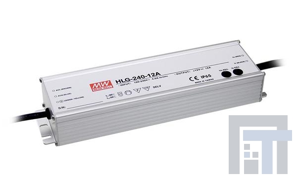 HLG-240H-12A Блоки питания для светодиодов 192W 12V 16A 90-305VAC IP65 rated