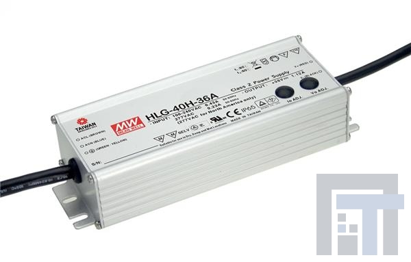 HLG-40H-20AB Блоки питания для светодиодов 40W 20V 2A Adjustable, Dimmable