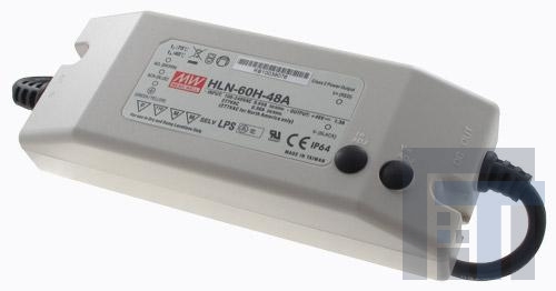 HLN-60H-48A Блоки питания для светодиодов 62.4W 48V 1.3A IP64 Internal Adj