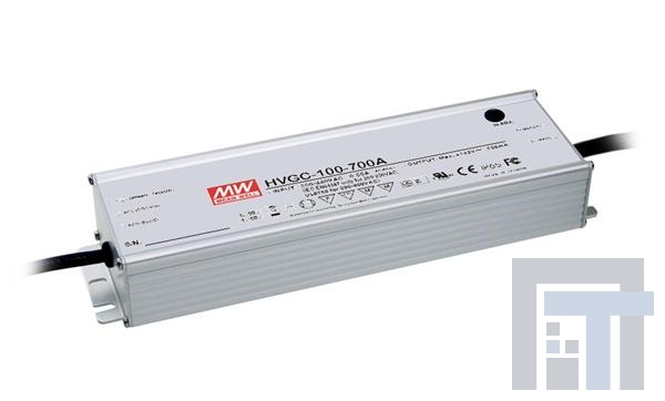 HVGC-150-1400A Блоки питания для светодиодов 149.8W 1400mA12-107V IP65 CC LED PS