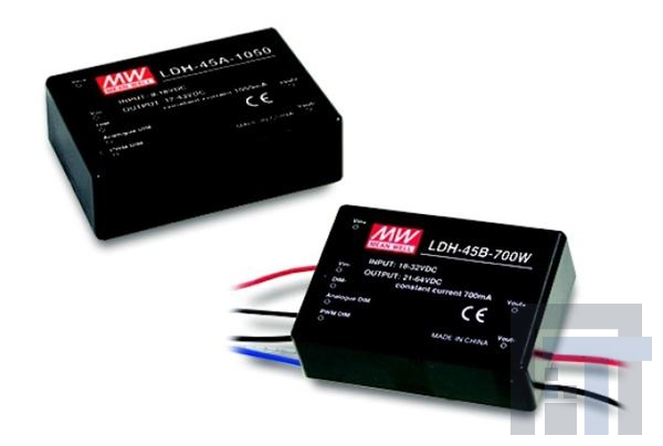 LDH-45A-350W Блоки питания для светодиодов 12-18Vin 12-86Vout 350mA 30.1W wire CC