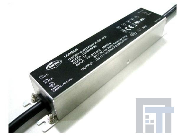 LDM60S120-01 Блоки питания для светодиодов AC-60W/12Vout/IP67 NoDim, NoAdjustment