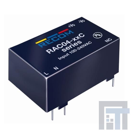 RAC04-05SC Модули питания переменного/постоянного тока 4W 5V 800mA 80-264VIN