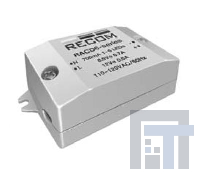 RACD06-350 Блоки питания для светодиодов CONV AC/DC 0.35AOUT 110-240VIN 3-21VOUT