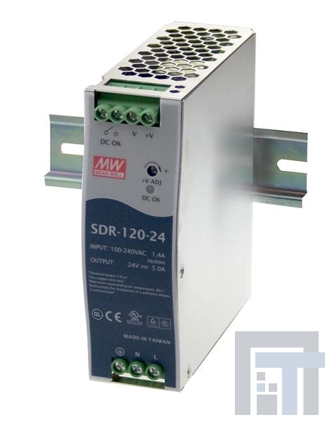 SDR-120-24 Блок питания для DIN-рейки 120W 24V 5A Din Rail W/PFC