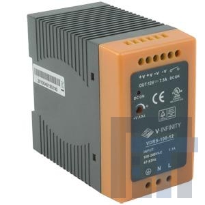 VDRS-100-12 Блок питания для DIN-рейки ac-dc, 100W, 12Vdc, single output, DIN rail