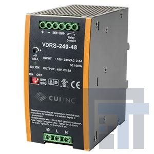 VDRS-240-24 Блок питания для DIN-рейки ac-dc, 240W, 24Vdc, single output, DIN rail