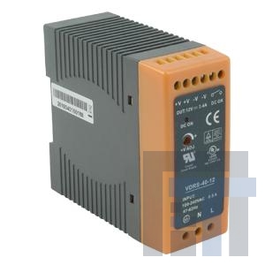 VDRS-40-12 Блок питания для DIN-рейки ac-dc, 40W, 12Vdc, single output, DIN rail