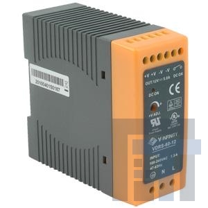 VDRS-60-15 Блок питания для DIN-рейки ac-dc, 60W, 15Vdc, single output, DIN rail