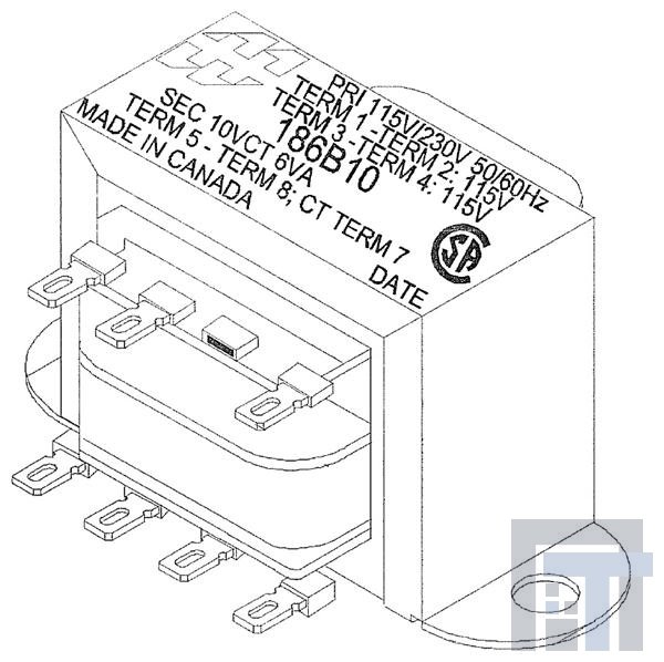 186B24-BULK Силовые трансформаторы TX 115/230, 6VA 50/60HZ