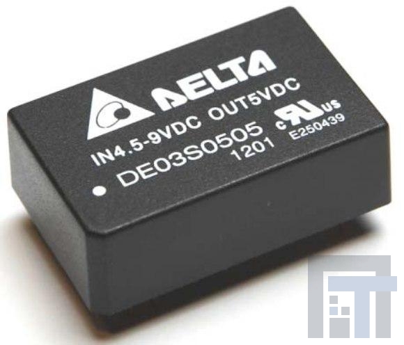 DE03D0505A Преобразователи постоянного тока в постоянный с изоляцией DCDC CONVERTER +/-5Vout 3W