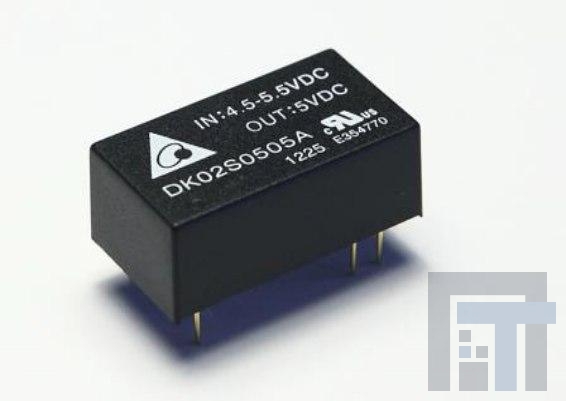 DK02D0512A Преобразователи постоянного тока в постоянный с изоляцией DCDC CONVERTER +/-12Vout 2W