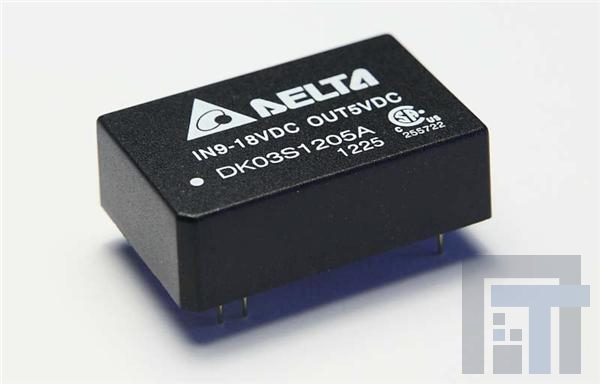 DK03D1205A Преобразователи постоянного тока в постоянный с изоляцией DCDC CONVERTER +/-5Vout 3W