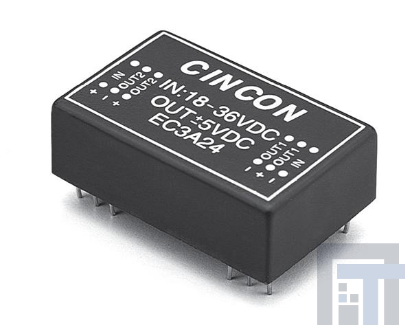 EC3A11MS Преобразователи постоянного тока в постоянный с изоляцией 3W, 2:1 Input, SMD Copper/9-18Vin/5Vout