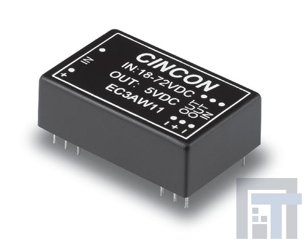 EC3AW03MS Преобразователи постоянного тока в постоянный с изоляцией 3W 9-36V 15V 200mA SMD-24