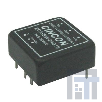 EC3SBW-24S05 Преобразователи постоянного тока в постоянный с изоляцией 15W/4:1 Input Range 9-36Vin, 5Vout