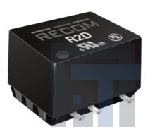 R2D-1212 Преобразователи постоянного тока в постоянный с изоляцией 2W DC/DC 1kV UNREG 12Vin +/-12Vout