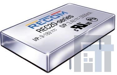rec20-483.4sz Преобразователи постоянного тока в постоянный с изоляцией 20W 18-75Vin 3.4Vout 5000mA