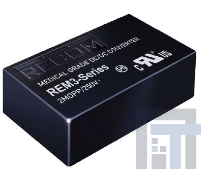 REM3-0505S-A Преобразователи постоянного тока в постоянный с изоляцией 3W 4.5-9Vin 5Vout DIP24