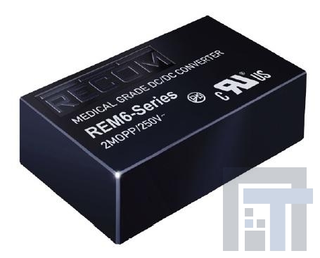 REM6-0505S-A Преобразователи постоянного тока в постоянный с изоляцией 6W 4.5-9Vin 5Vout DIP24