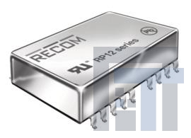 RP12-4805SAW Преобразователи постоянного тока в постоянный с изоляцией 12W DC/DC 1.6kV REG 4:1 18-75Vin 5Vout