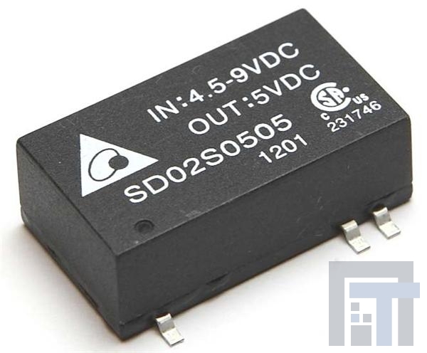 SD02D0505A Преобразователи постоянного тока в постоянный с изоляцией DCDC CONVERTER +/-5Vout 2W
