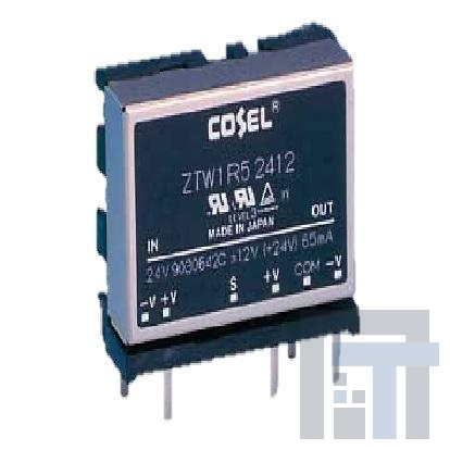 ZTW1R50512 Преобразователи постоянного тока в постоянный с изоляцией 1.5W 12/24V 0.65A Through Hole