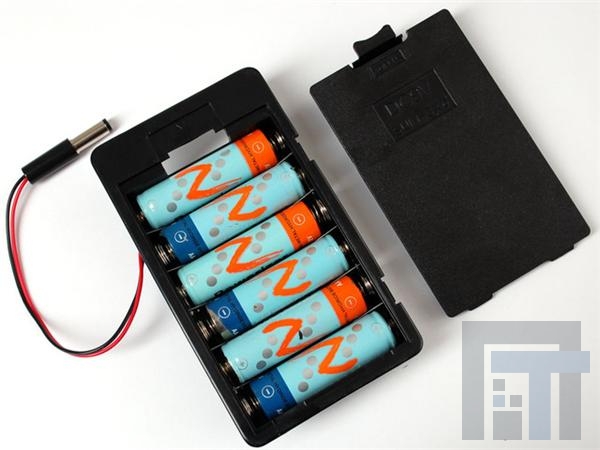 248 Контакты, защелки, держатели и пружины для цилиндрических батарей 6xAA Battery Holder w/ 5.5mm/2.1mm Plug