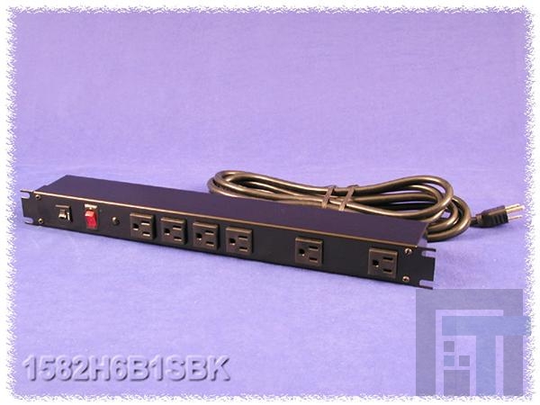 1582H6A1SBK Сетевые удлинители  Power Outlet Strip 6-Outlet, 6' Cord