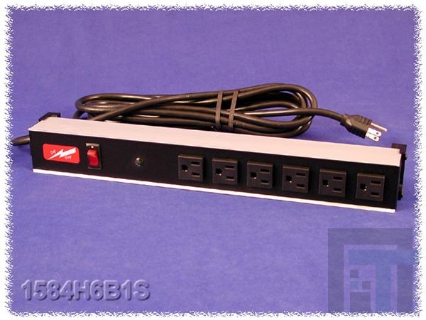 1584H6B1S Сетевые удлинители  OutletStrip 15A 6out 15'Cord 17