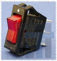 1584S3 Сетевые удлинители  Illuminated Rocker Switch 15A/125V Red