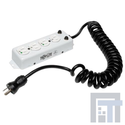 PS-410-HGOEMCC Сетевые удлинители  Tripp Lite Power Strip Medical 4 Outlet UL1363A 3ft-10ft Coiled Cord