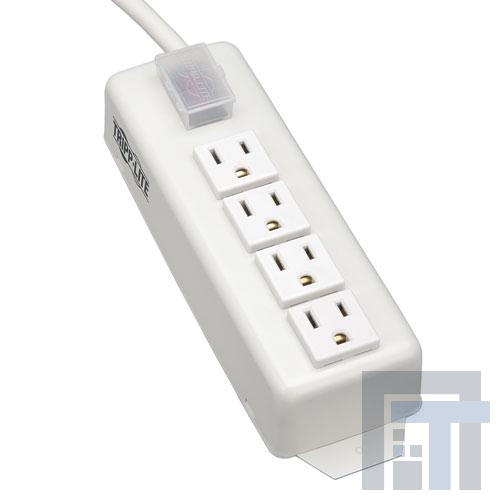 TLM406NC Сетевые удлинители  Tripp Lite Power Strip 120V 5-15R 4 Outlet Metal 6ft Cord 5-15P