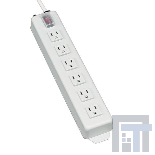 TLM606NC Сетевые удлинители  Tripp Lite Power Strip 120V 5-15R 6 Outlet Metal 6ft Cord 5-15P