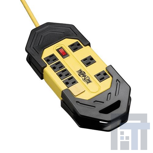 TLM825GF Сетевые удлинители  8 Outlet Yellow 25' cord GFCI Plug