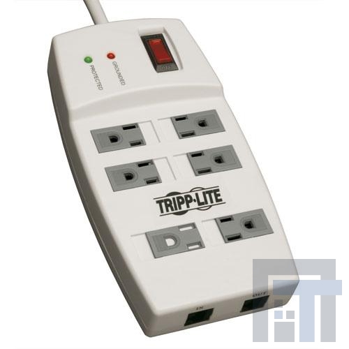 TLP66NETAA Сетевые удлинители  Tripp Lite Surge Protector 120V RJ45 6 Outlet 6ft Cord 1080 Joule TAA GSA