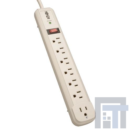 TLP74R Сетевые удлинители  Tripp Lite Surge Protector Strip TL P74 R 120V Rt Angle 7 Outlet 4ft Cord