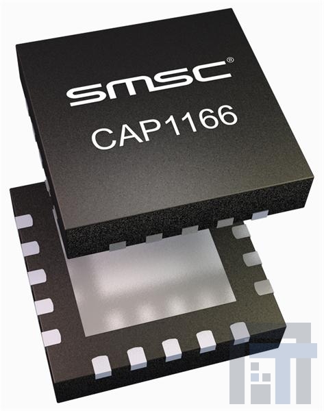 CAP1166-1-BP-TR-DCC Емкостные датчики касания 6 Ch Cpactve Touch Sensr w/ 6 LED Drive